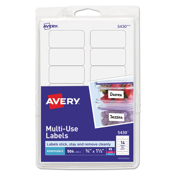 Avery® Removable Multi-use Labels, Inkjet-laser Printers, 0.75 X 1.5, White, 14-sheet, 36 Sheets-pack, (5430) freeshipping - TVN Wholesale